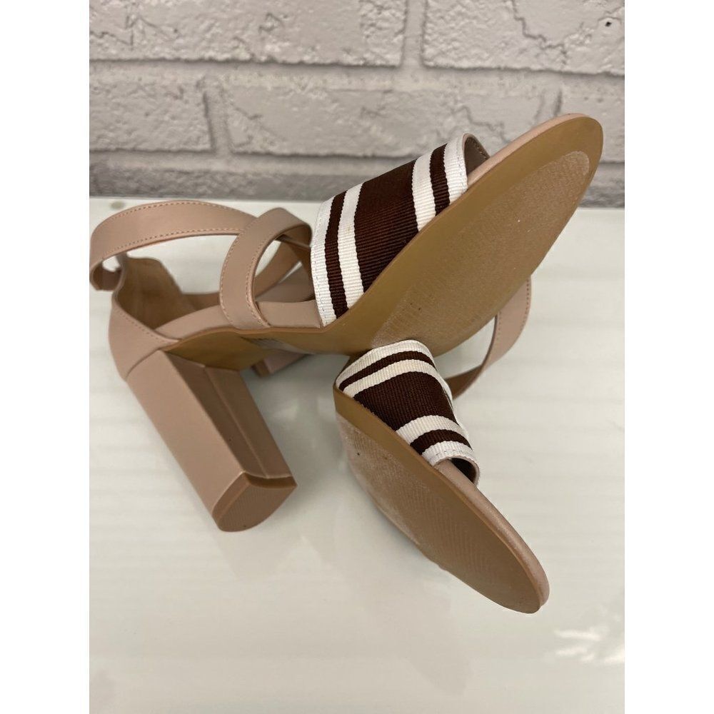 Eva Mendes New York & Co. Nude / Brown Ribbon Heels Size 7 - Picture 5 of 7